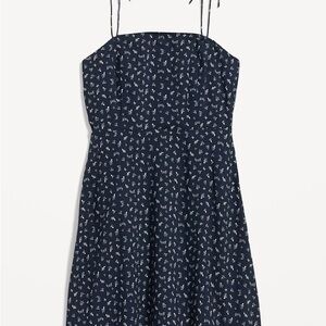 Old Navy Dress Women Fit & Flare Printed Tie-Shoulder Mini Dress Size M